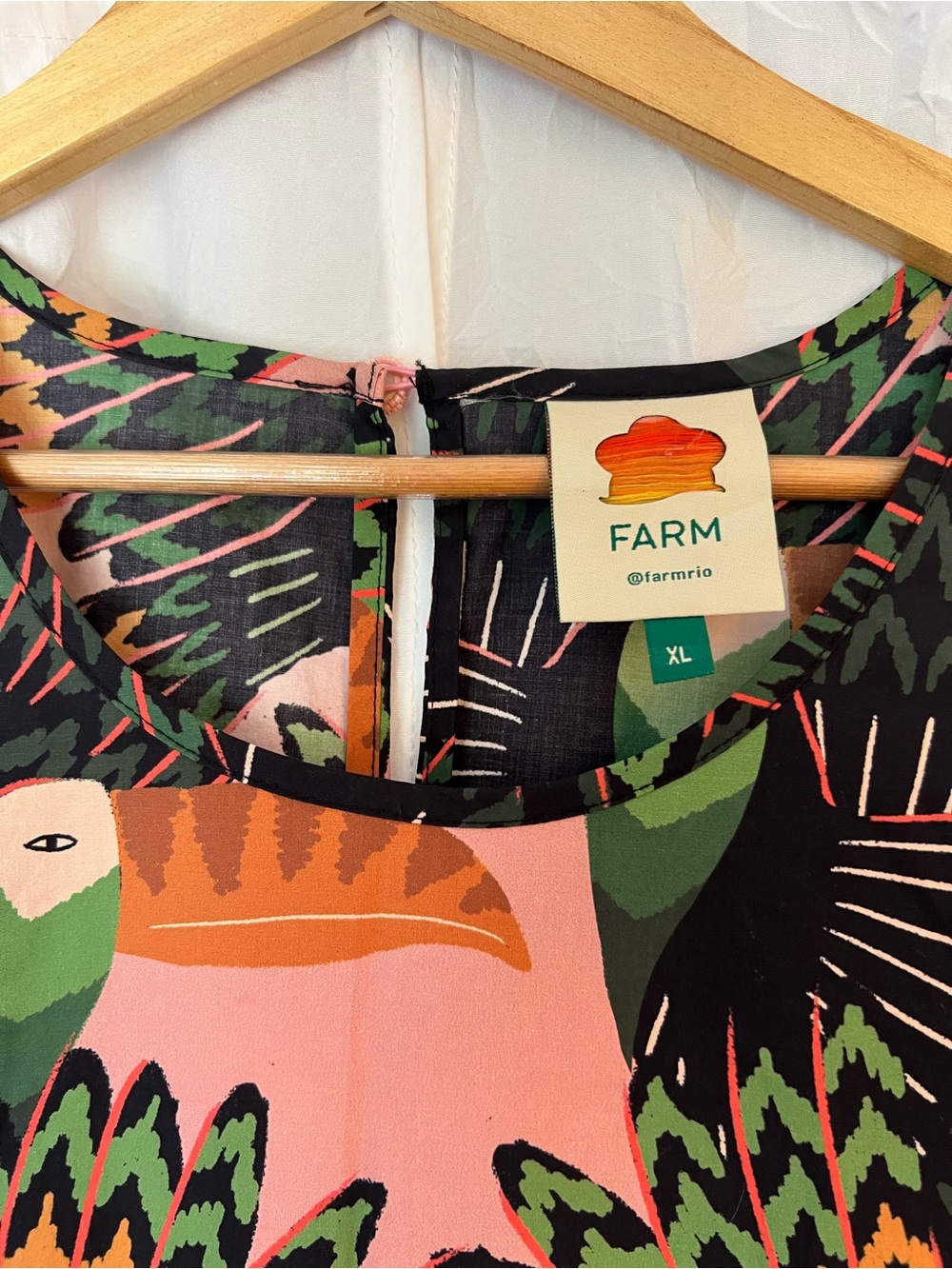 FARM Rio Pink TUCANI midi dress with puff sleeves - Picture 5 of 8